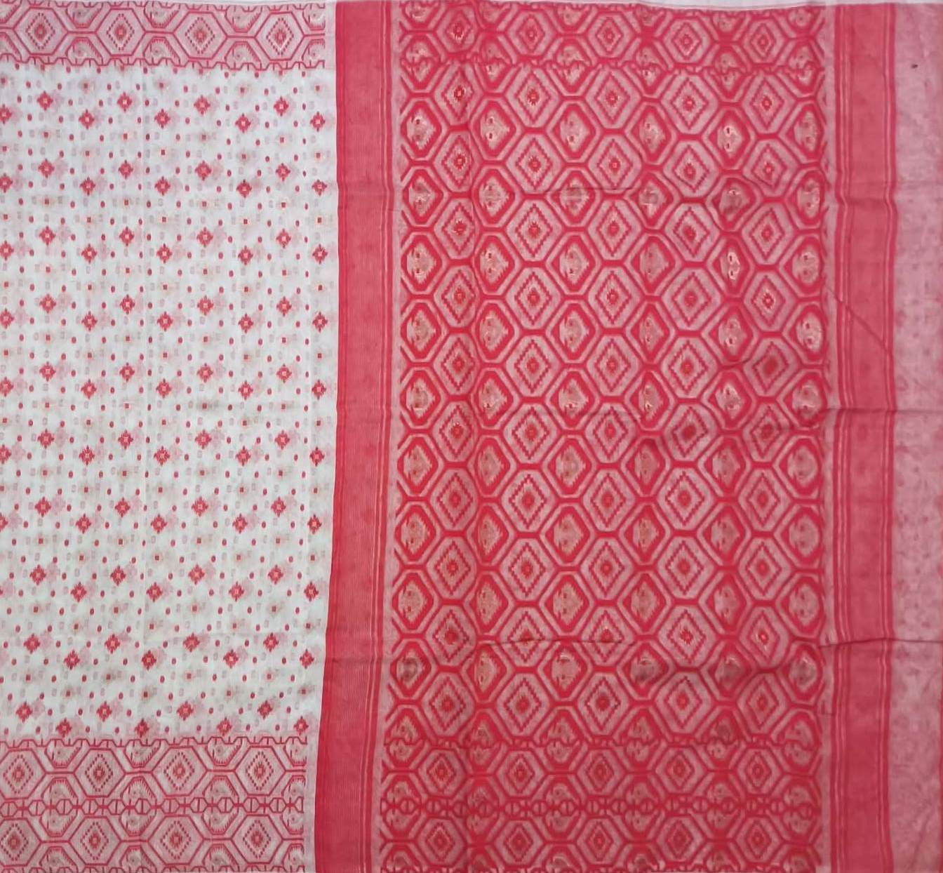 Pradip Fabrics Woman's Tant Handloom soft Jamdani Saree