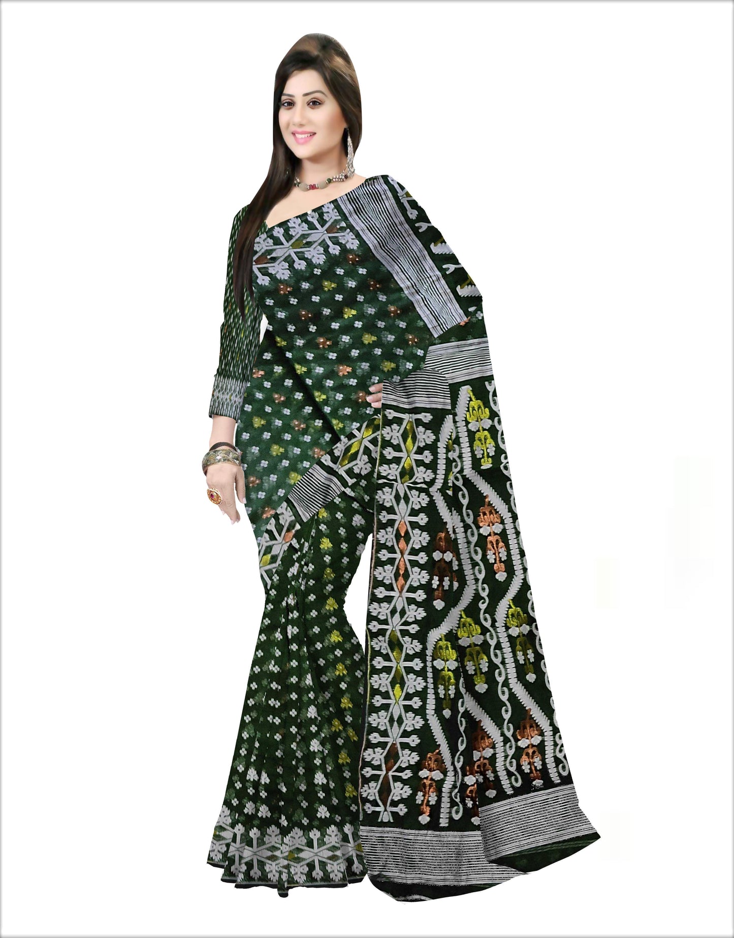 Pradip Fabrics Woven all over Soft jamdani Saree