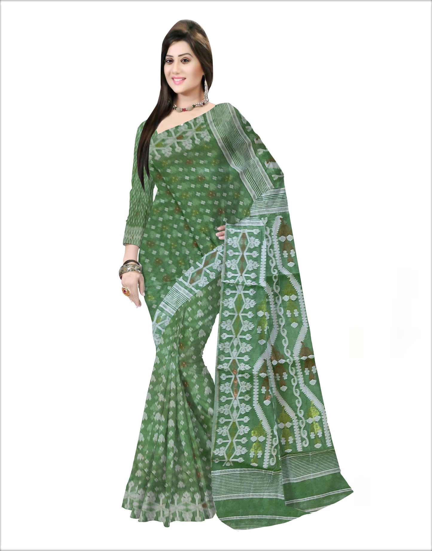 Pradip Fabrics Woven all over Soft jamdani Saree