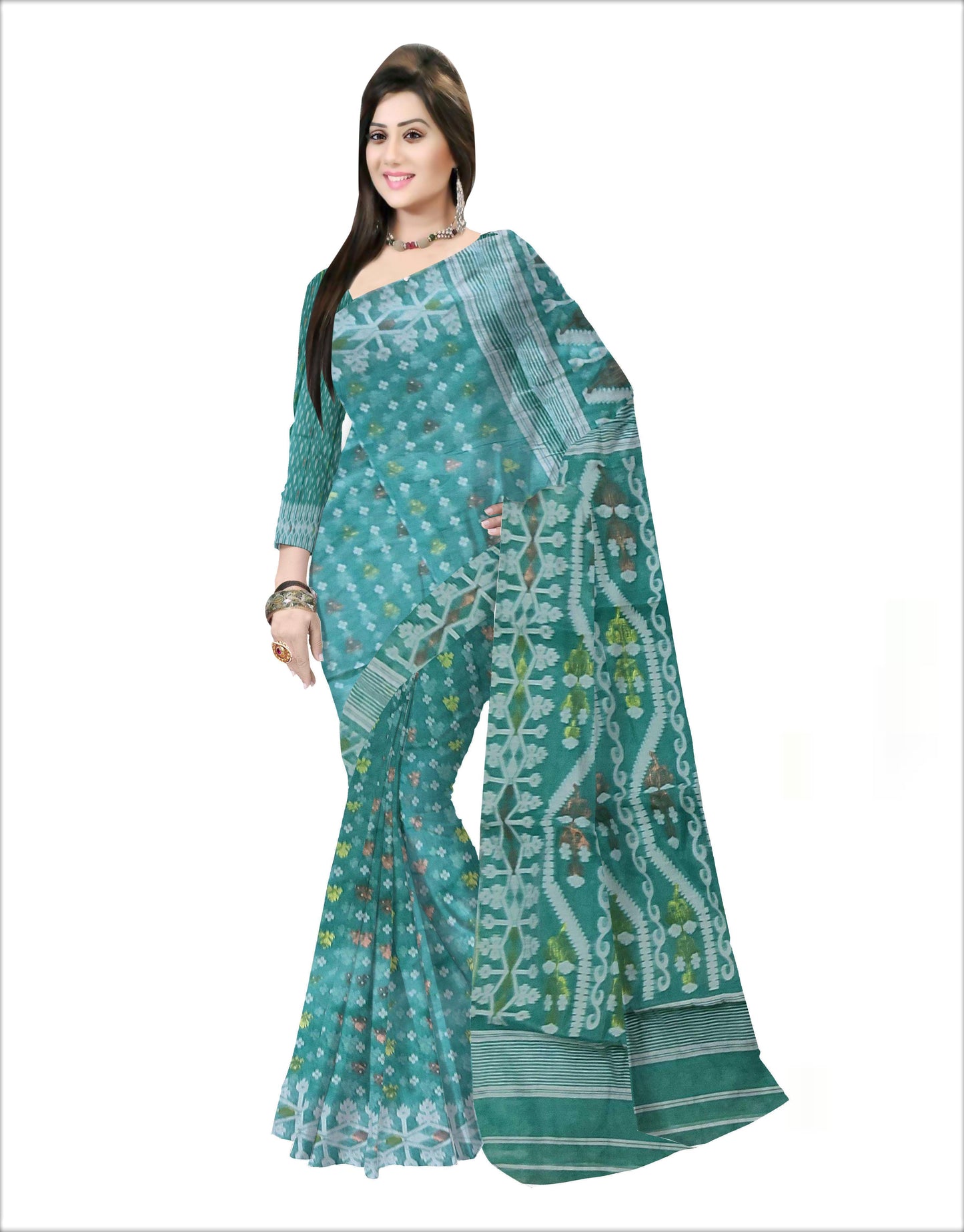 Pradip Fabrics Woven all over Soft jamdani Saree