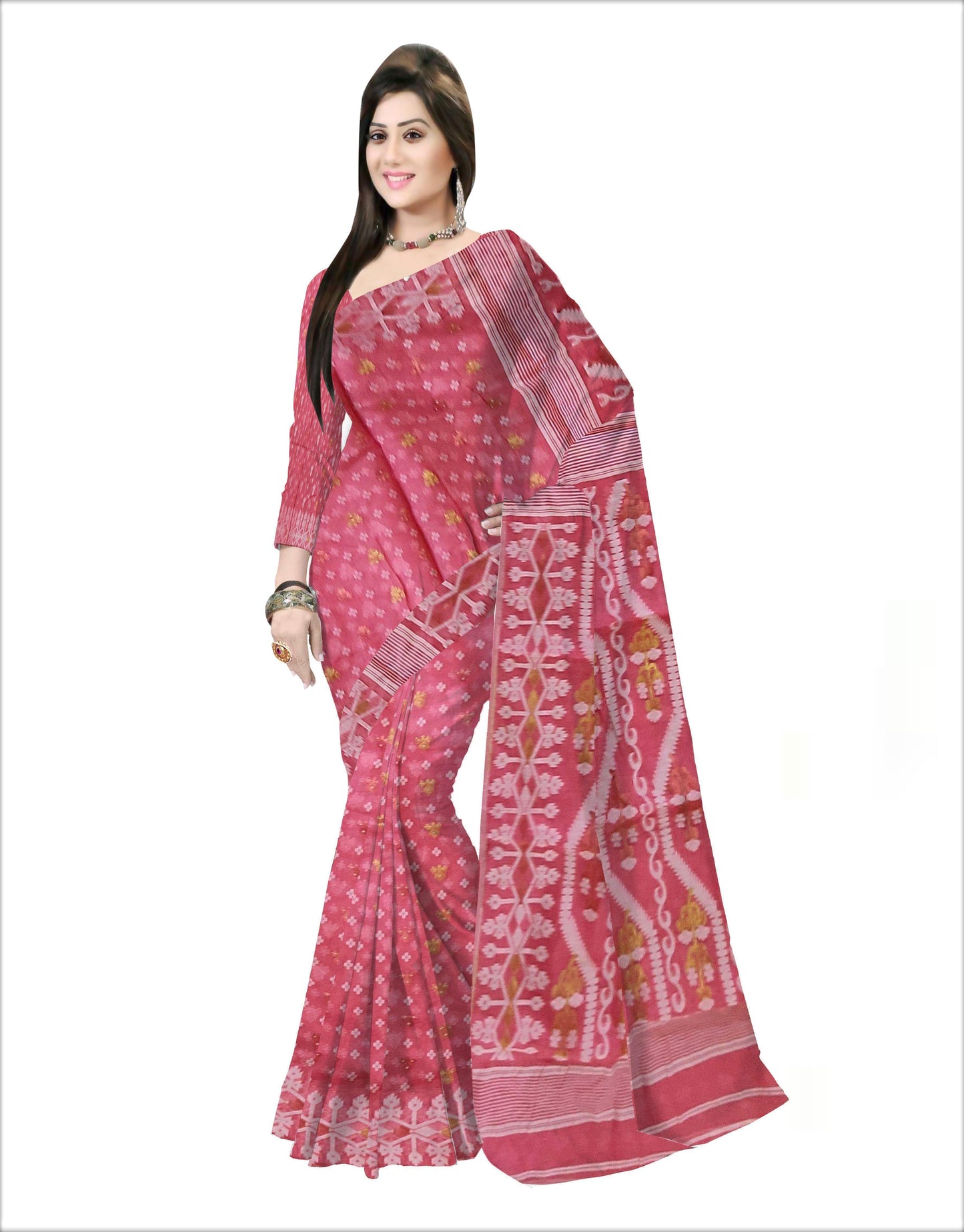 Pradip Fabrics Woven all over Soft jamdani Saree