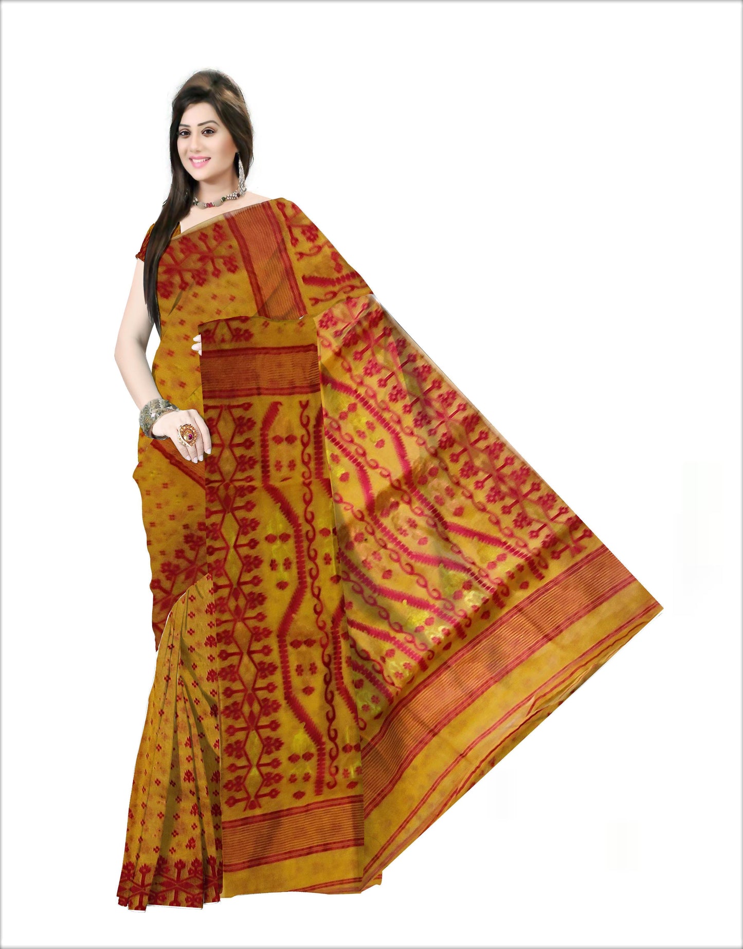Pradip Fabrics Woven all over Soft jamdani Saree