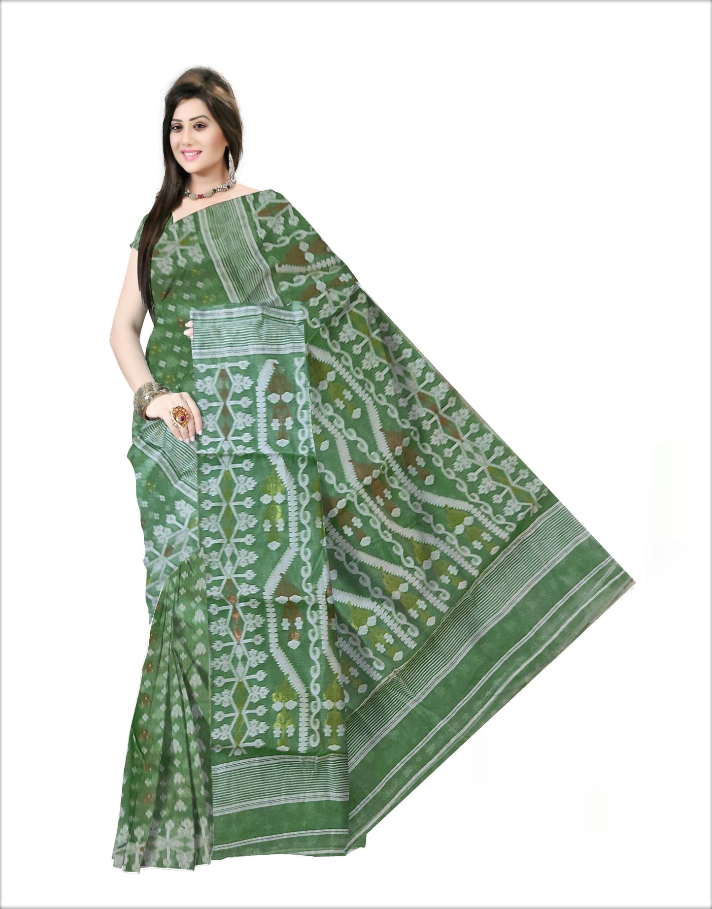 Pradip Fabrics Woven all over Soft jamdani Saree