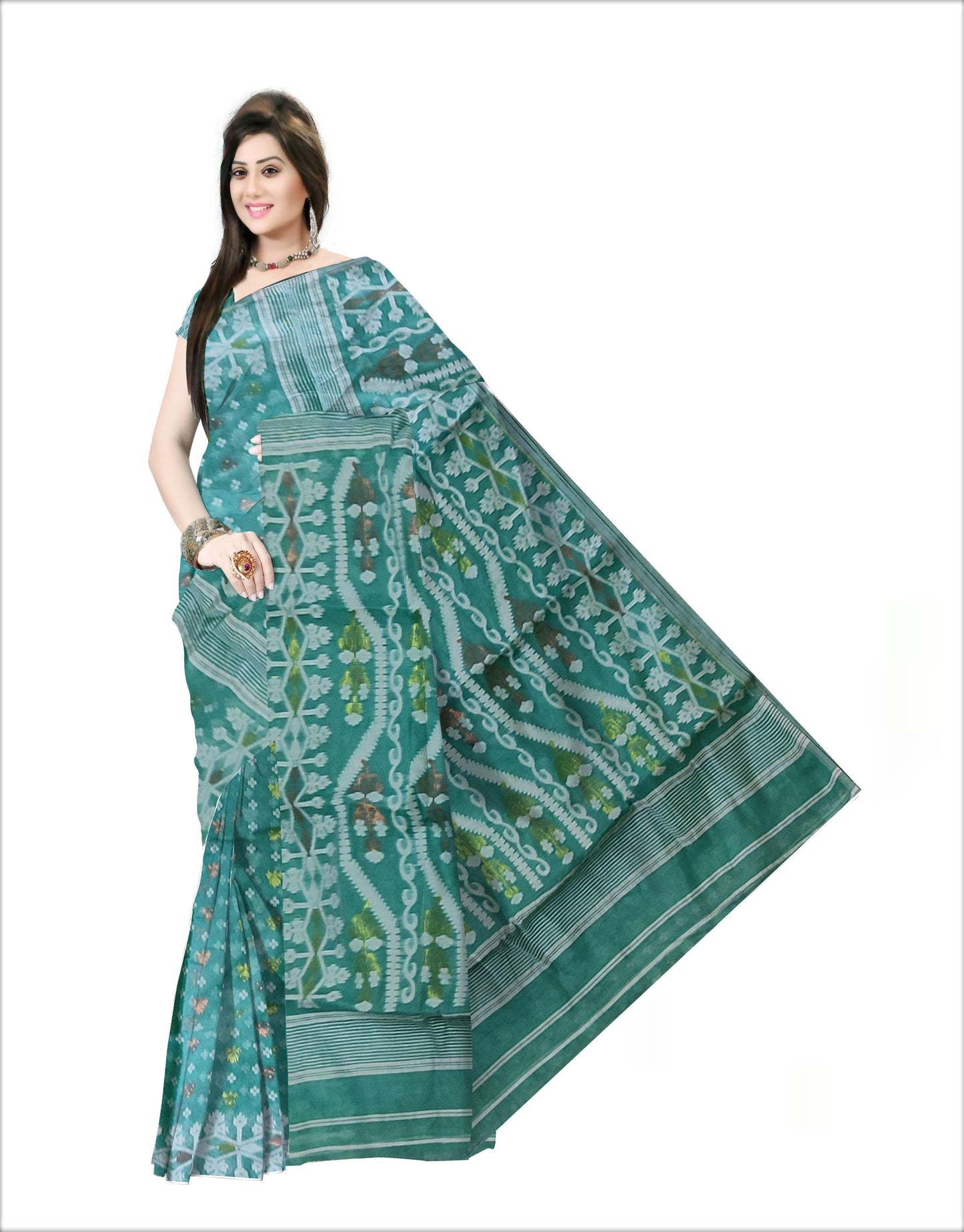 Pradip Fabrics Woven all over Soft jamdani Saree