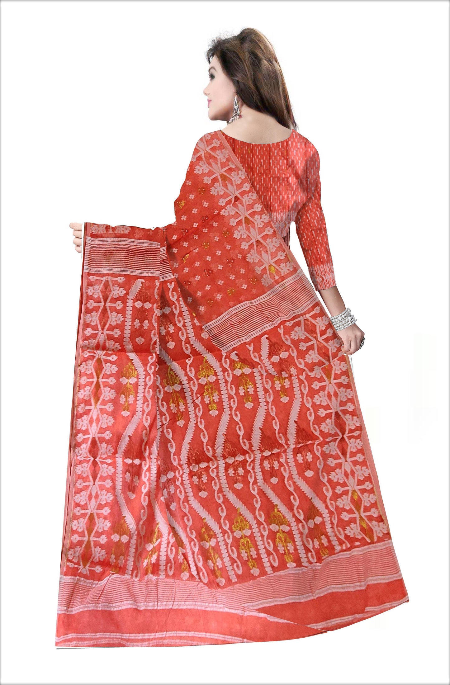 Pradip Fabrics Woven all over Soft jamdani Saree