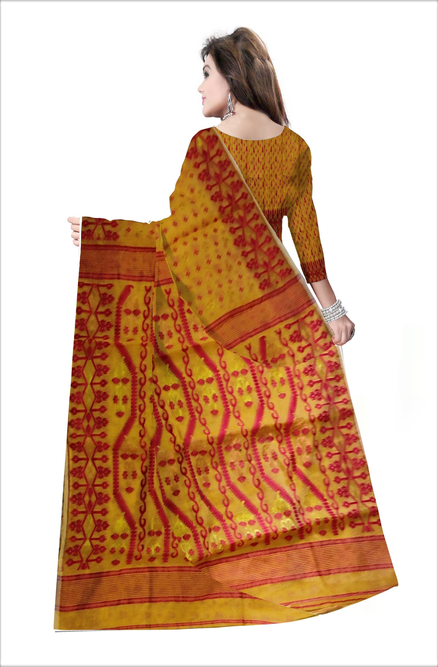 Pradip Fabrics Woven all over Soft jamdani Saree
