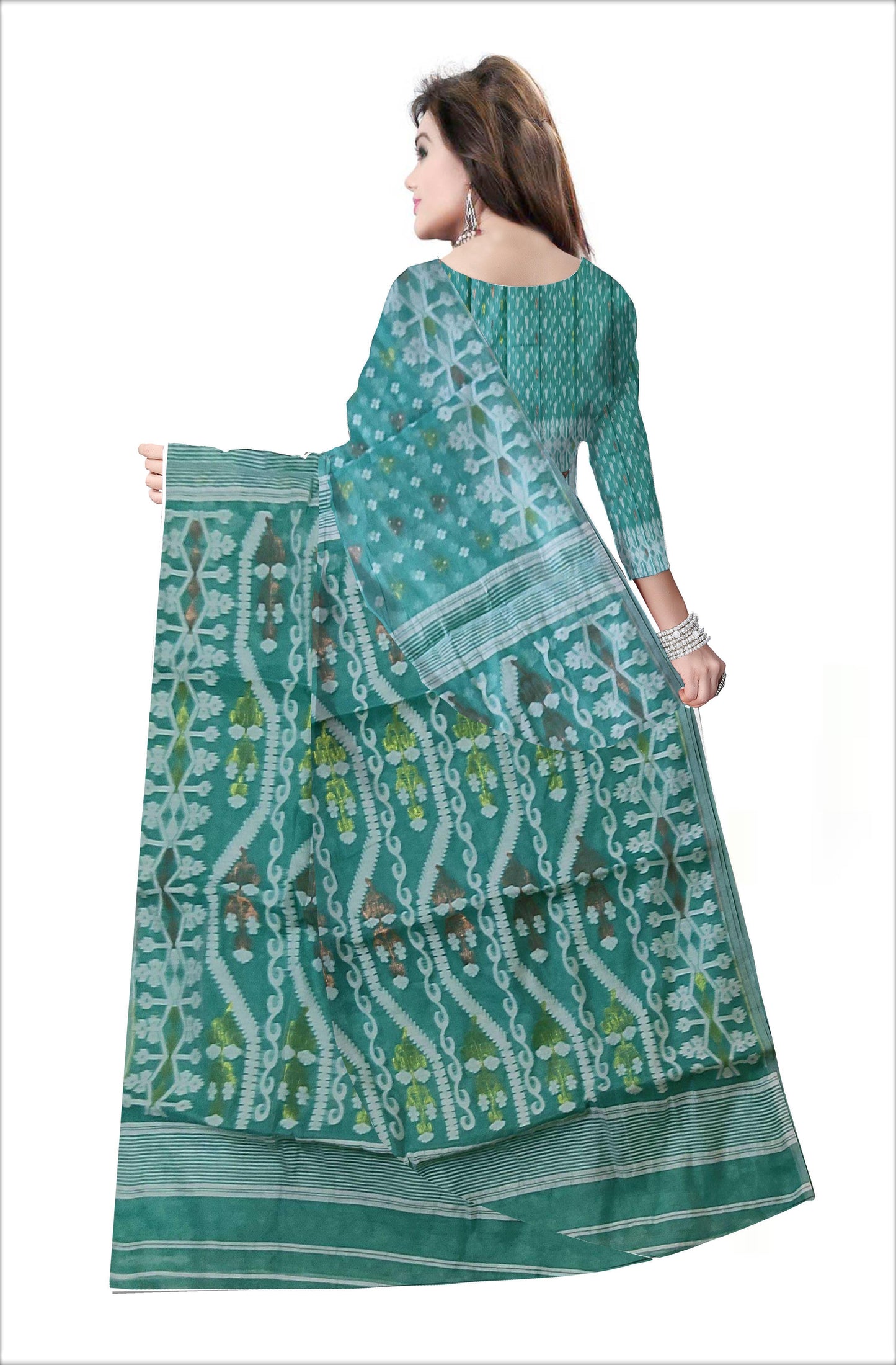 Pradip Fabrics Woven all over Soft jamdani Saree