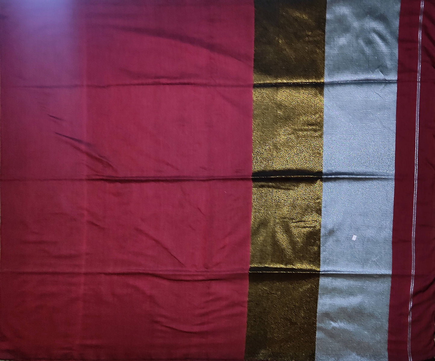 Soft Khadi cotton sarees Maroon color
