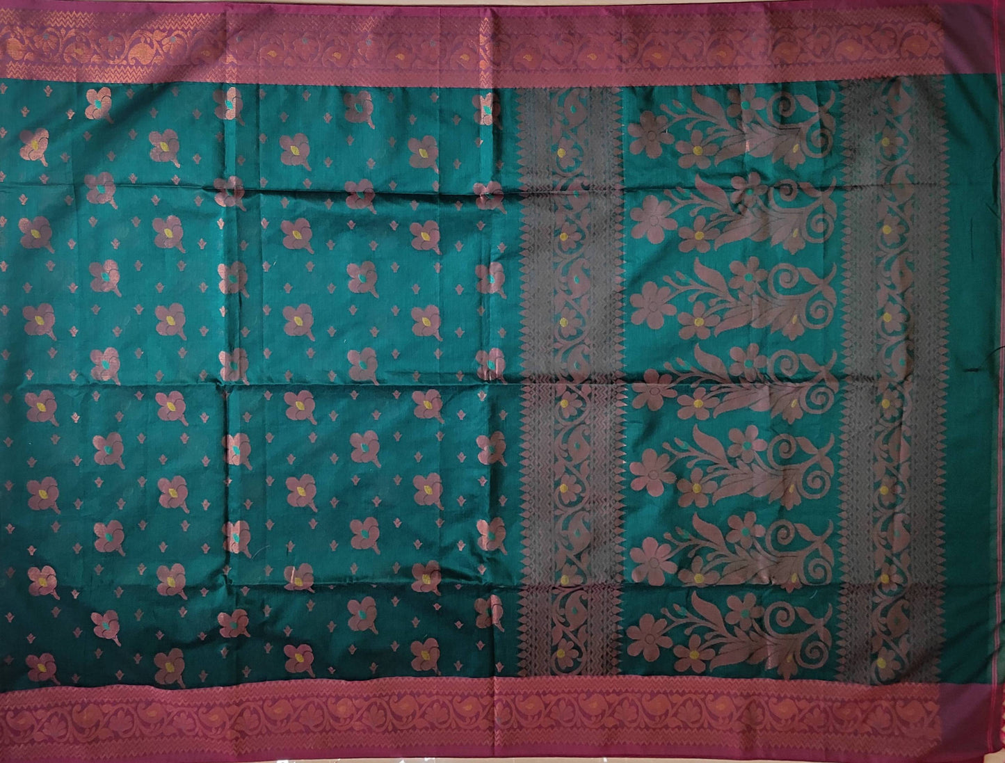 Pradip Fabrics Woven Soft Handloom Sea Green Color Saree