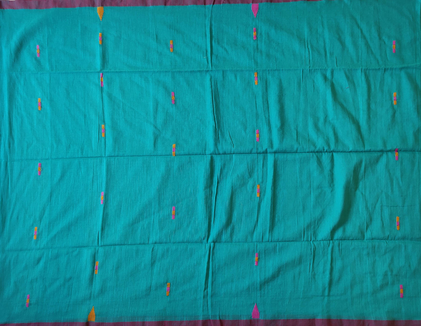 Pradip Fabrics Woven Soft Handloom pure cotton Sea Green Color Saree