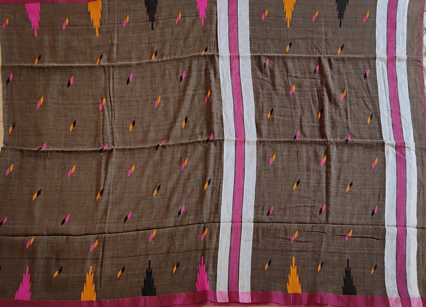 Pradip Fabrics Woven Soft Pure Cotton Handloom Grey Color Saree