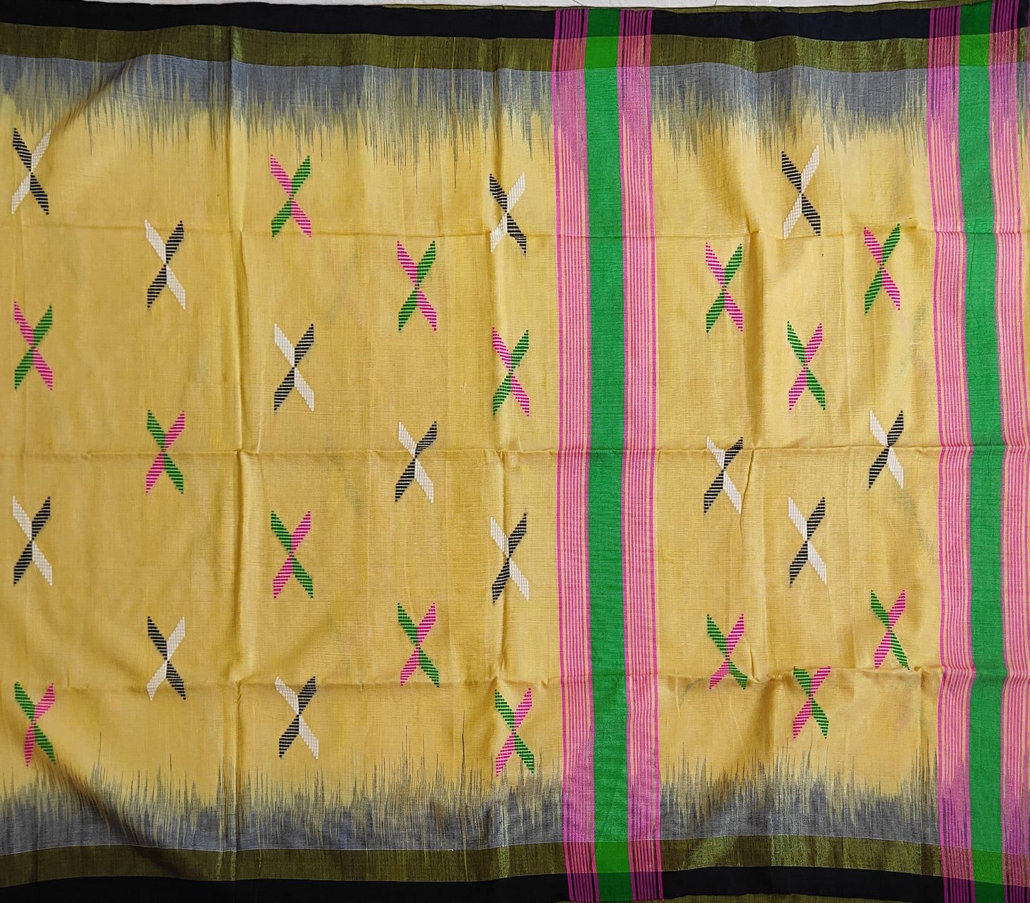Pradip Fabrics Woven Light yellow Color Pure Soft Tissue Handloom Saree