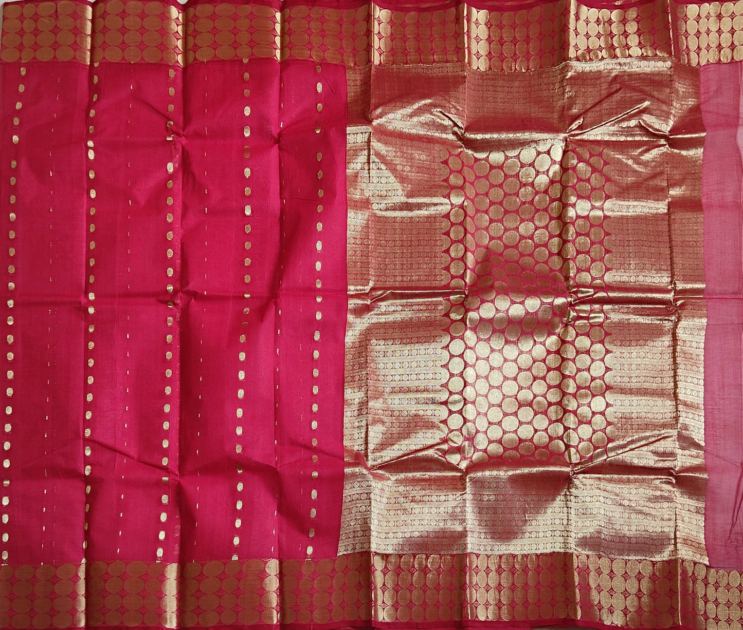 Pradip Fabrics Woven Red Color Pure Tant cotton Saree