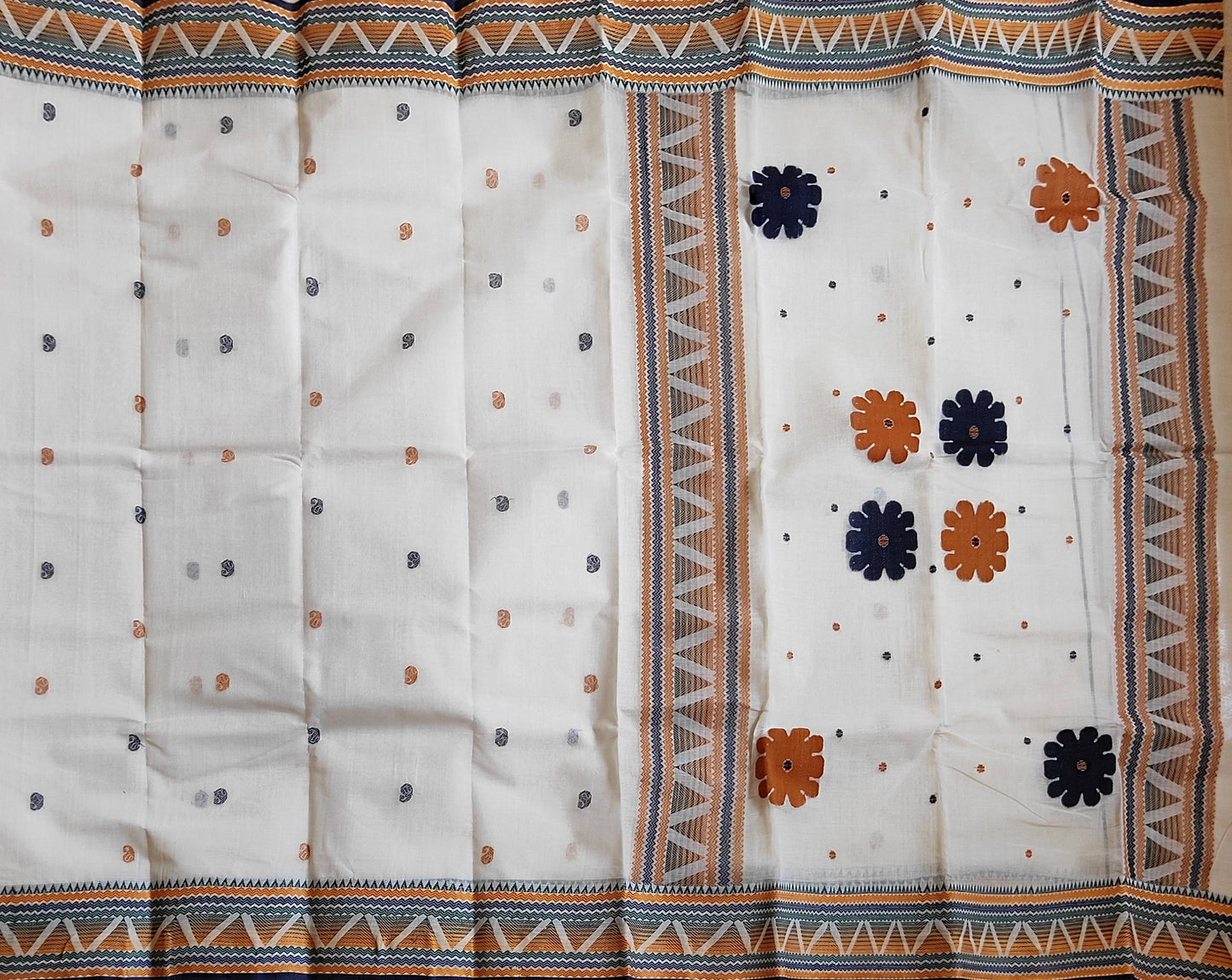Pradip Fabrics Woven White Color Pure Tant cotton Saree