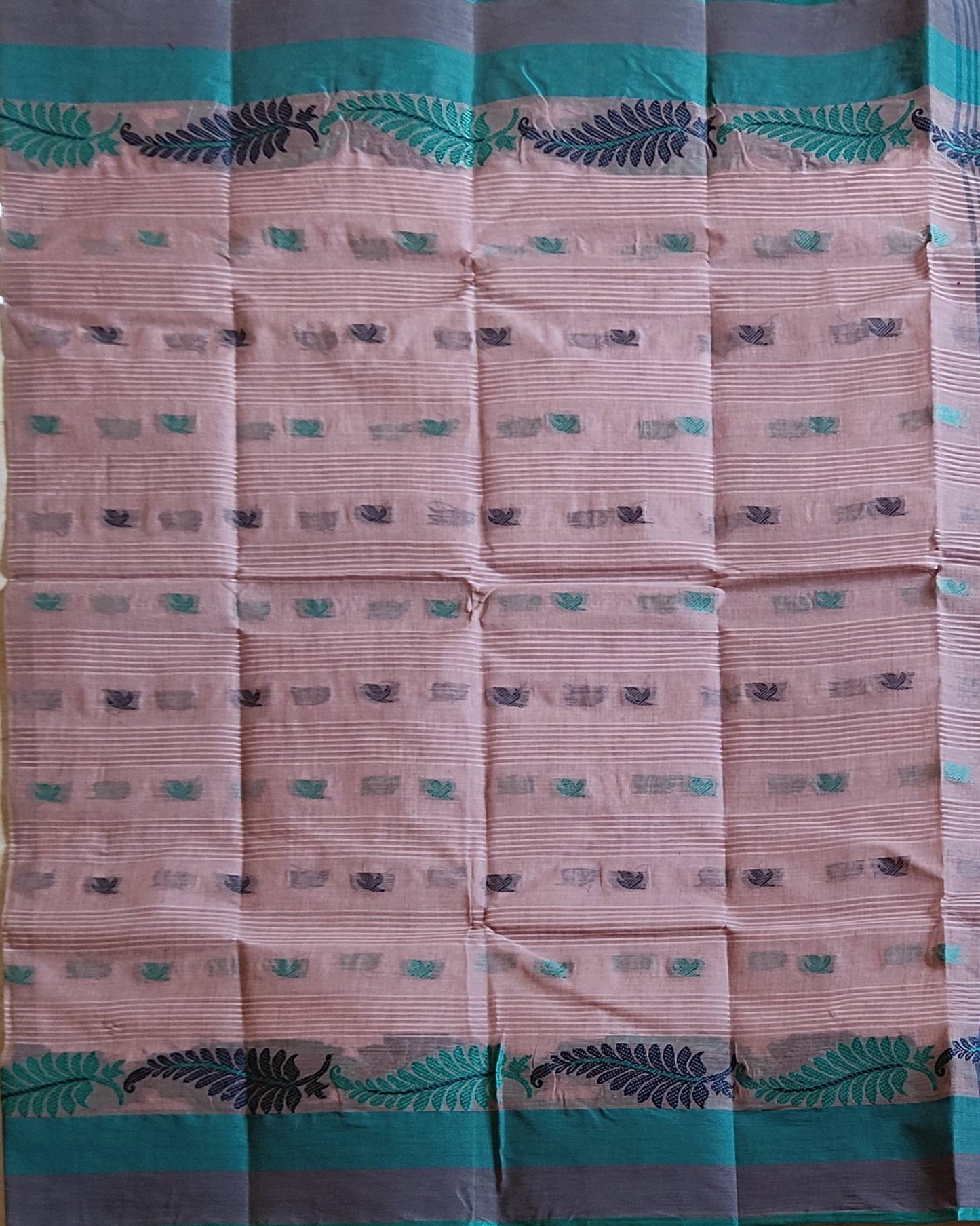 Pradip Fabrics Woven Cream color Pure Tant cotton Saree