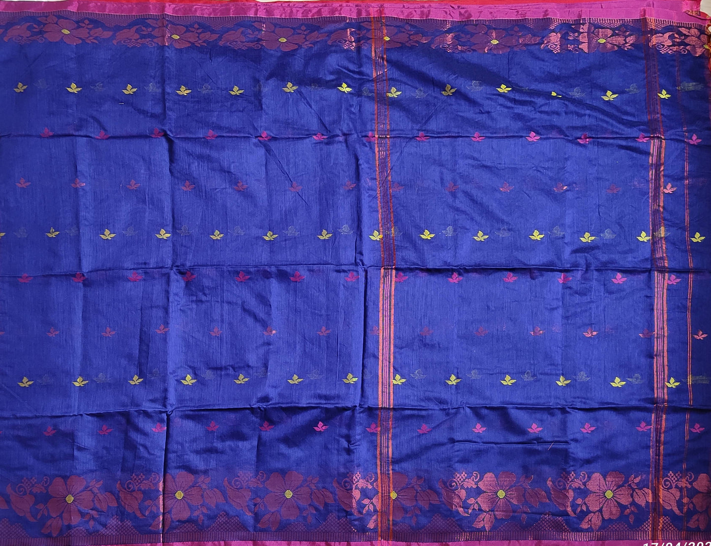 Pradip Fabrics Woven Blue color Soft Handloom Saree