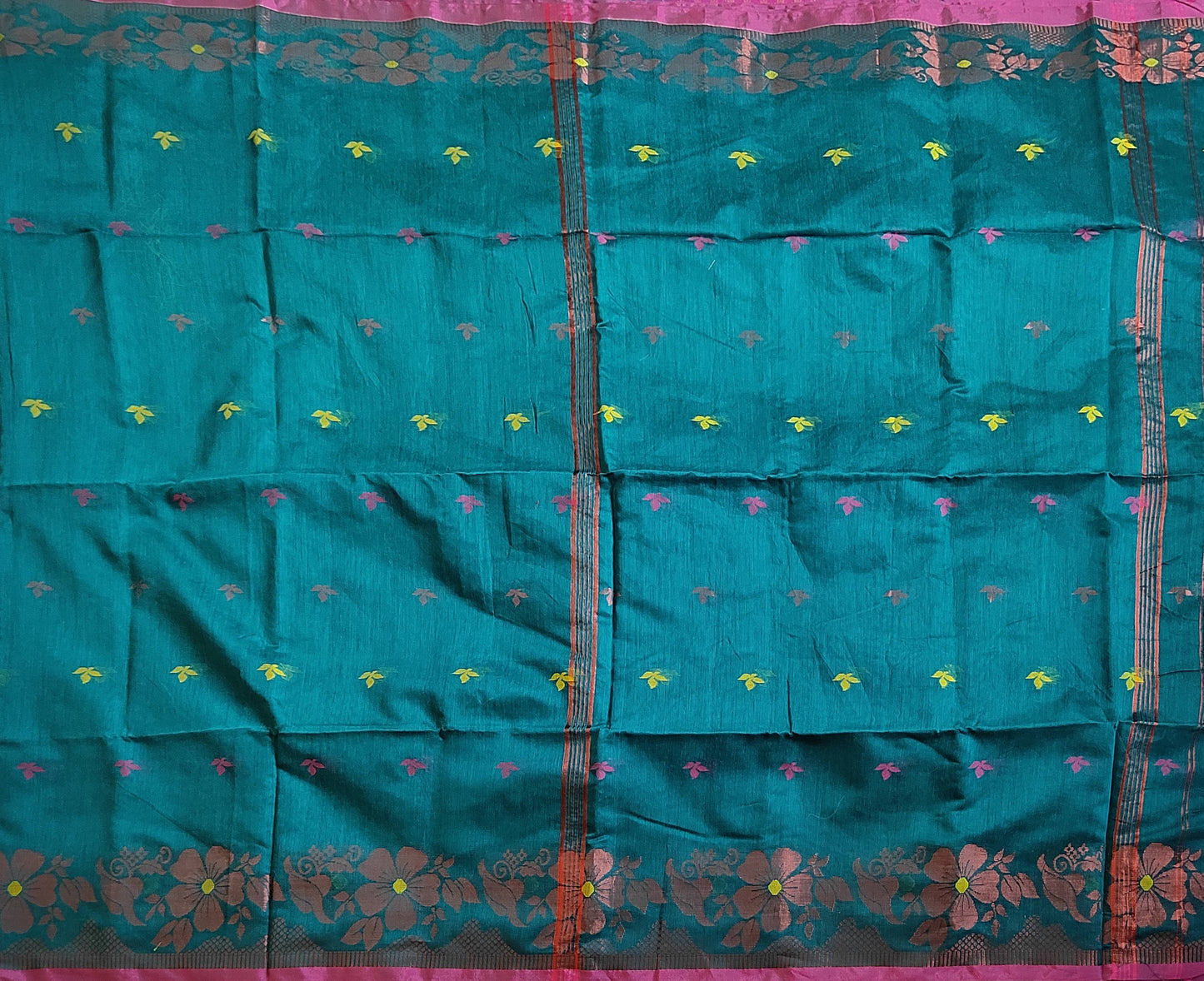 Pradip Fabrics Woven Sea green Color Soft Handloom Saree