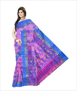 Pradip Fabrics Woven Tant cotton Pink & BlueColor Saree