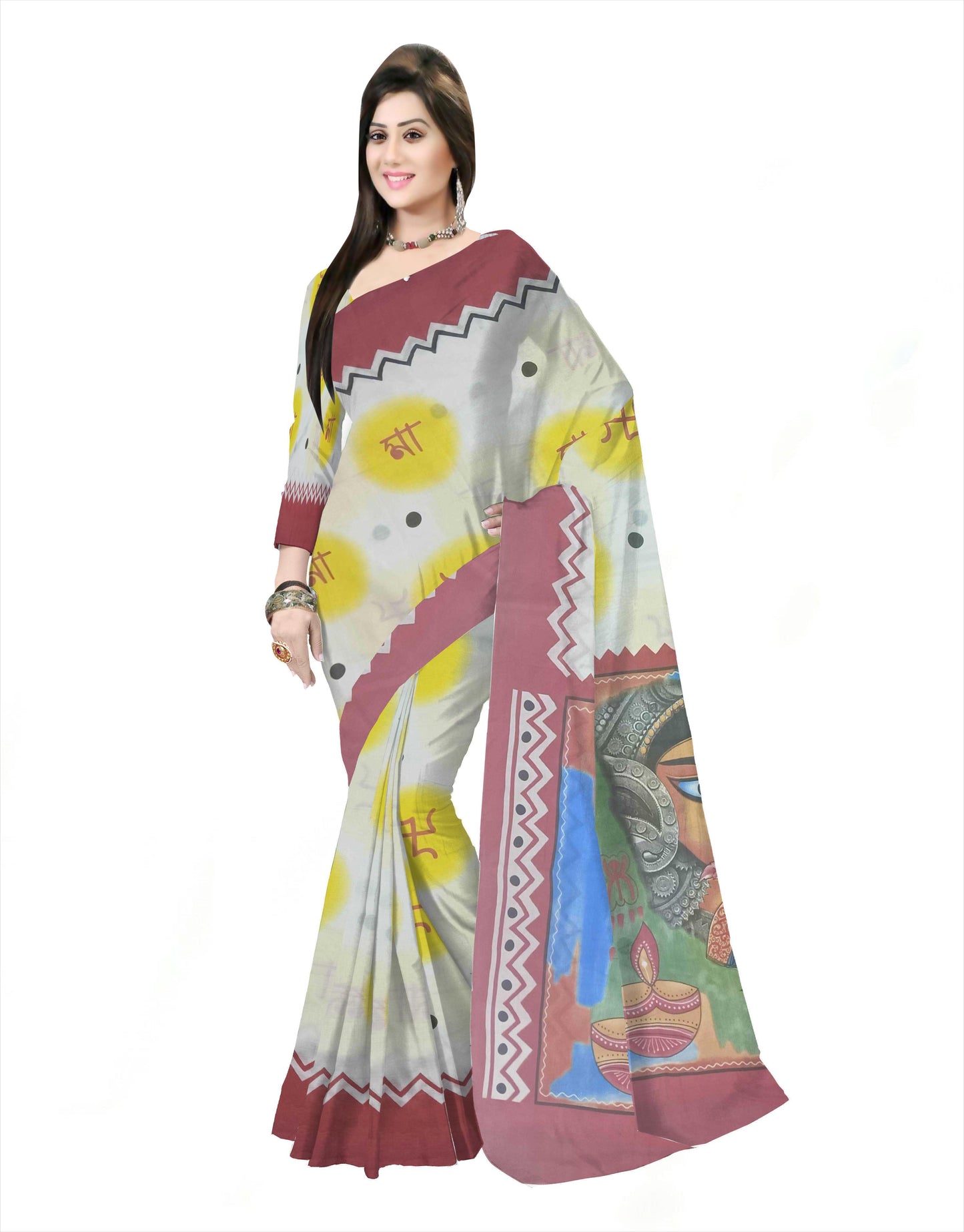 Pradip Fabrics Woman's 100% Khadi cotton Saree