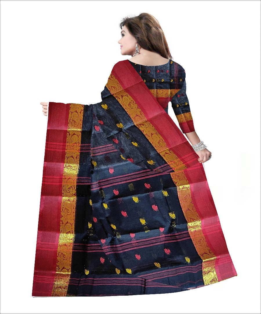 Pradip Fabrics Woven Black color Pure Tant cotton Saree
