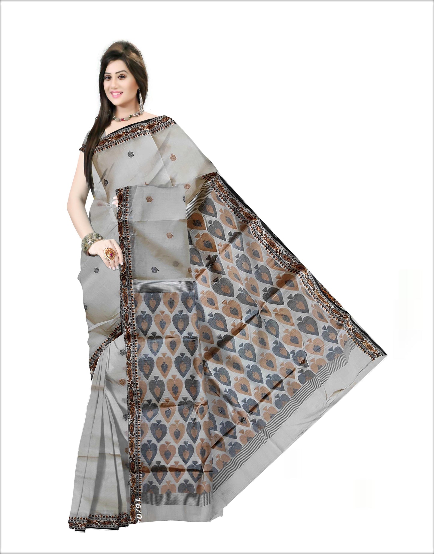 Pradip Fabrics Woven White Color Pure Tant cotton Saree