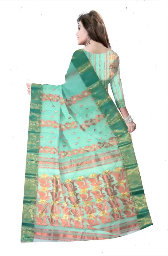 Pradip Fabrics Ethnic Women's Cotton Tant cotton white Color Saree