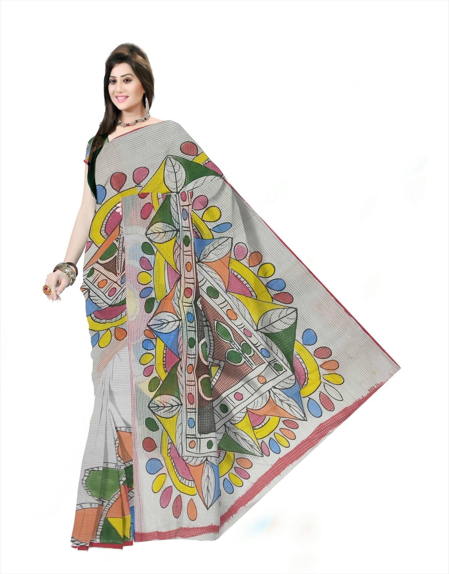 Pradip Fabrics Woman's Reshom kota print Saree
