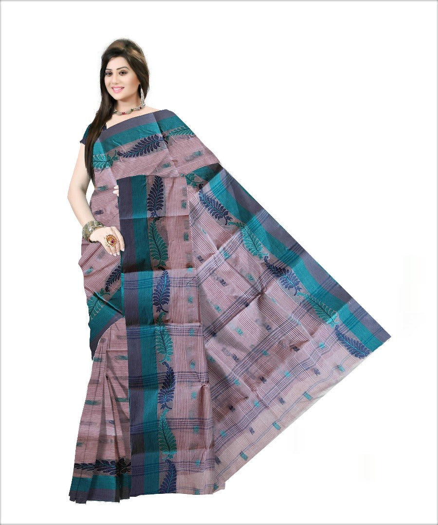 Pradip Fabrics Woven Cream color Pure Tant cotton Saree