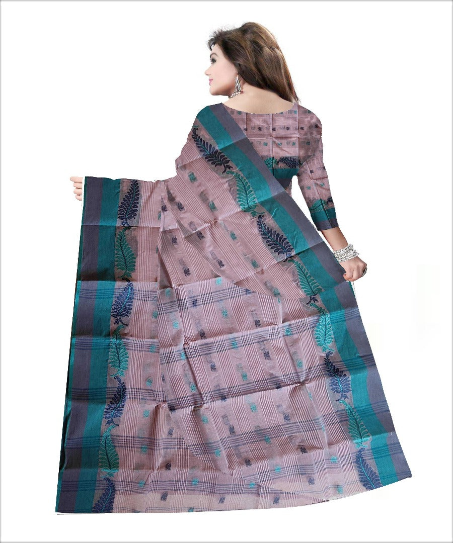 Pradip Fabrics Woven Cream color Pure Tant cotton Saree