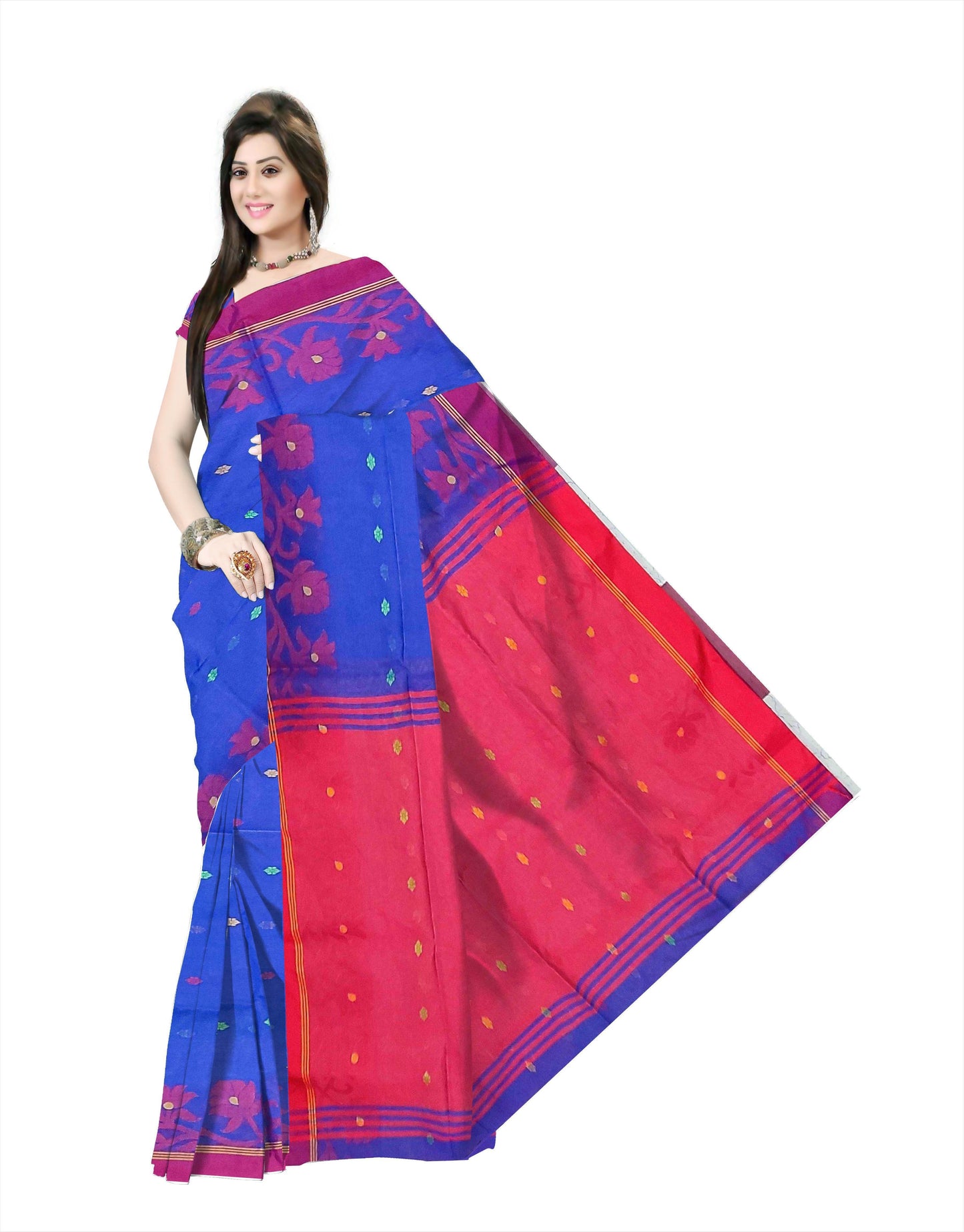 Pradip Fabrics Ethnic Woman's Tant cotton Silk Saree