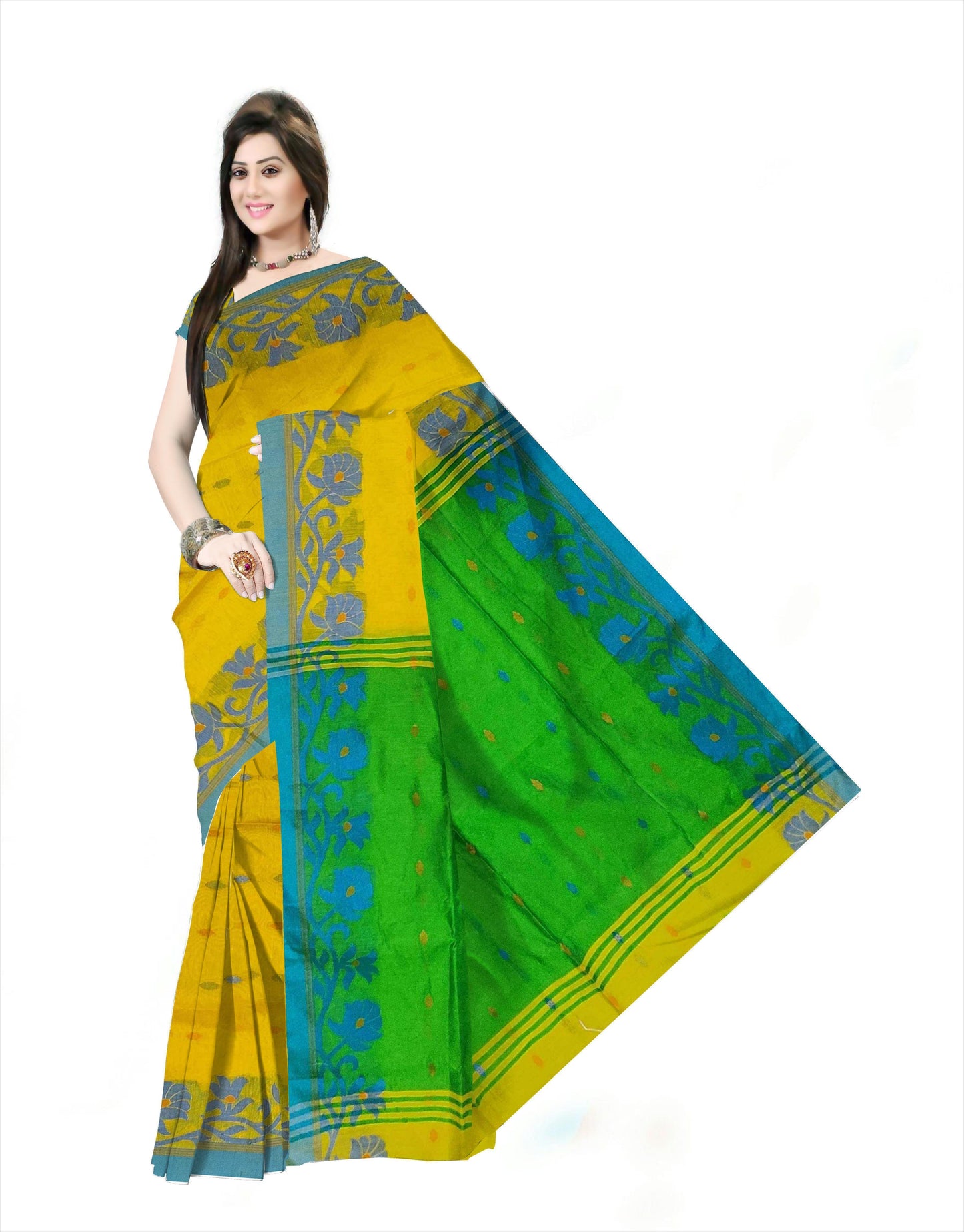 Pradip Fabrics Ethnic Woman's Tant cotton Silk Saree