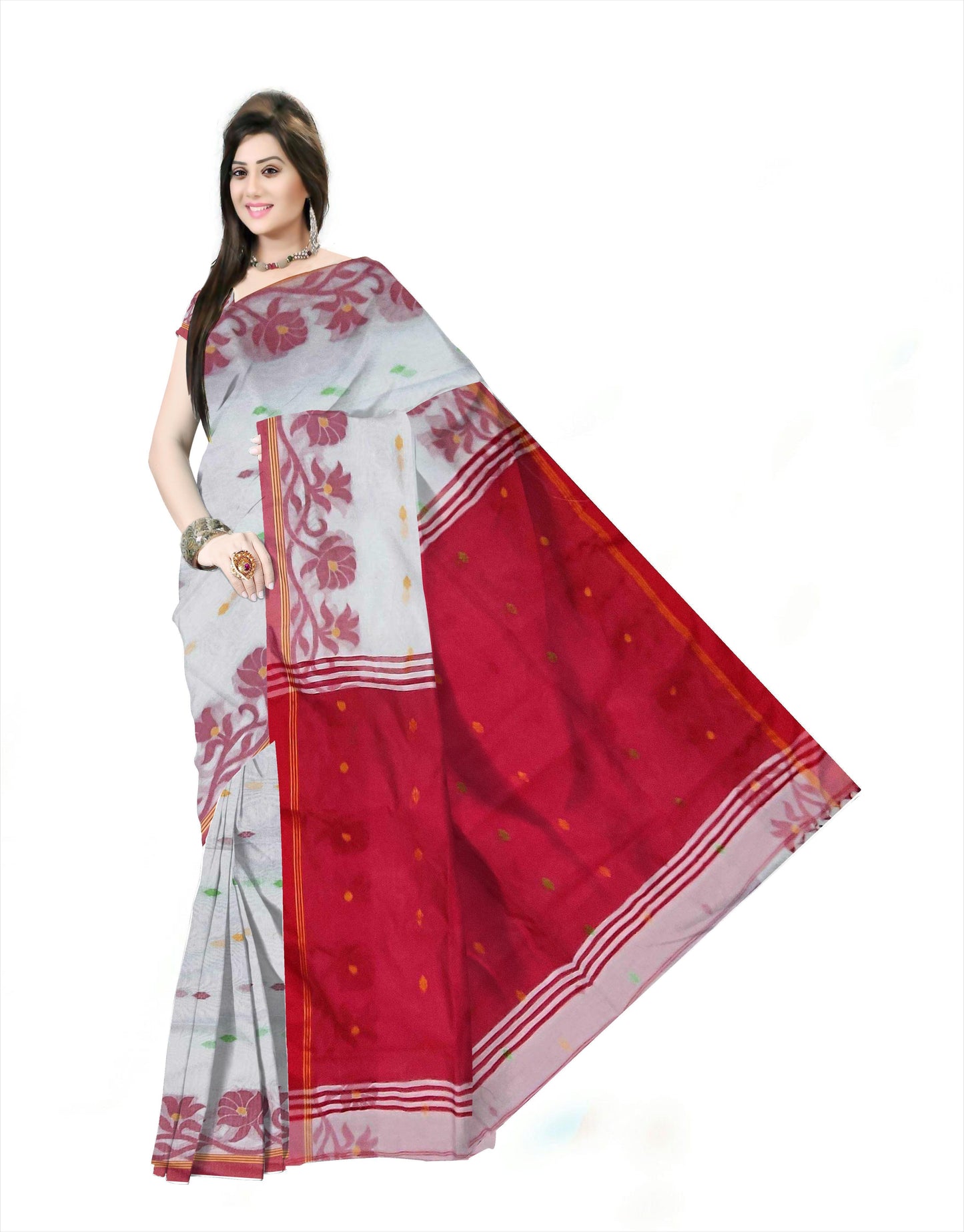 Pradip Fabrics Ethnic Woman's Tant cotton Silk Saree