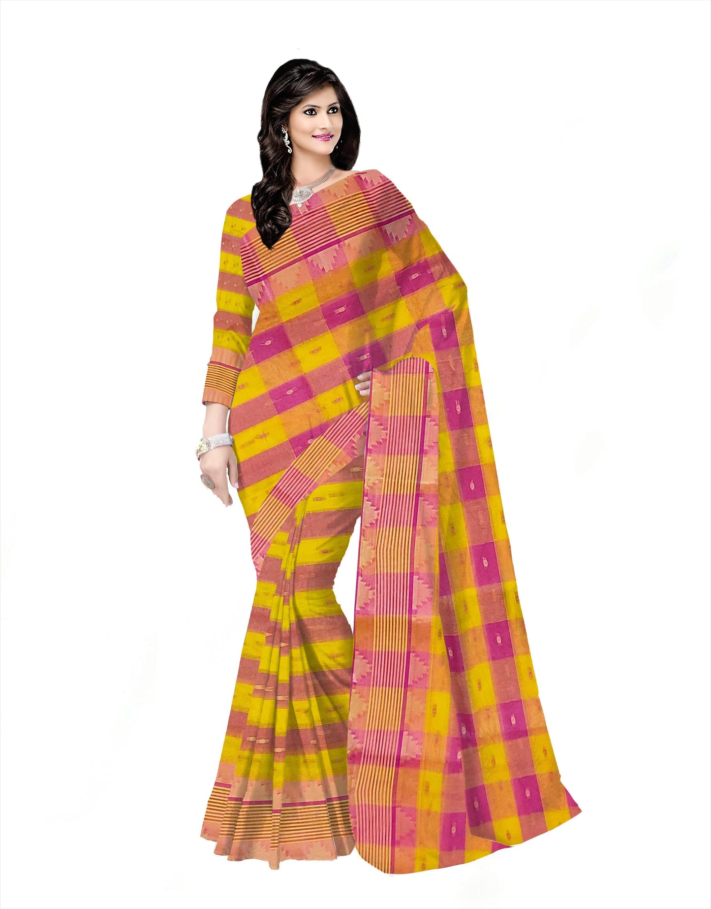 Pradip Fabrics Ethnic Woman's Tant cotton Saree