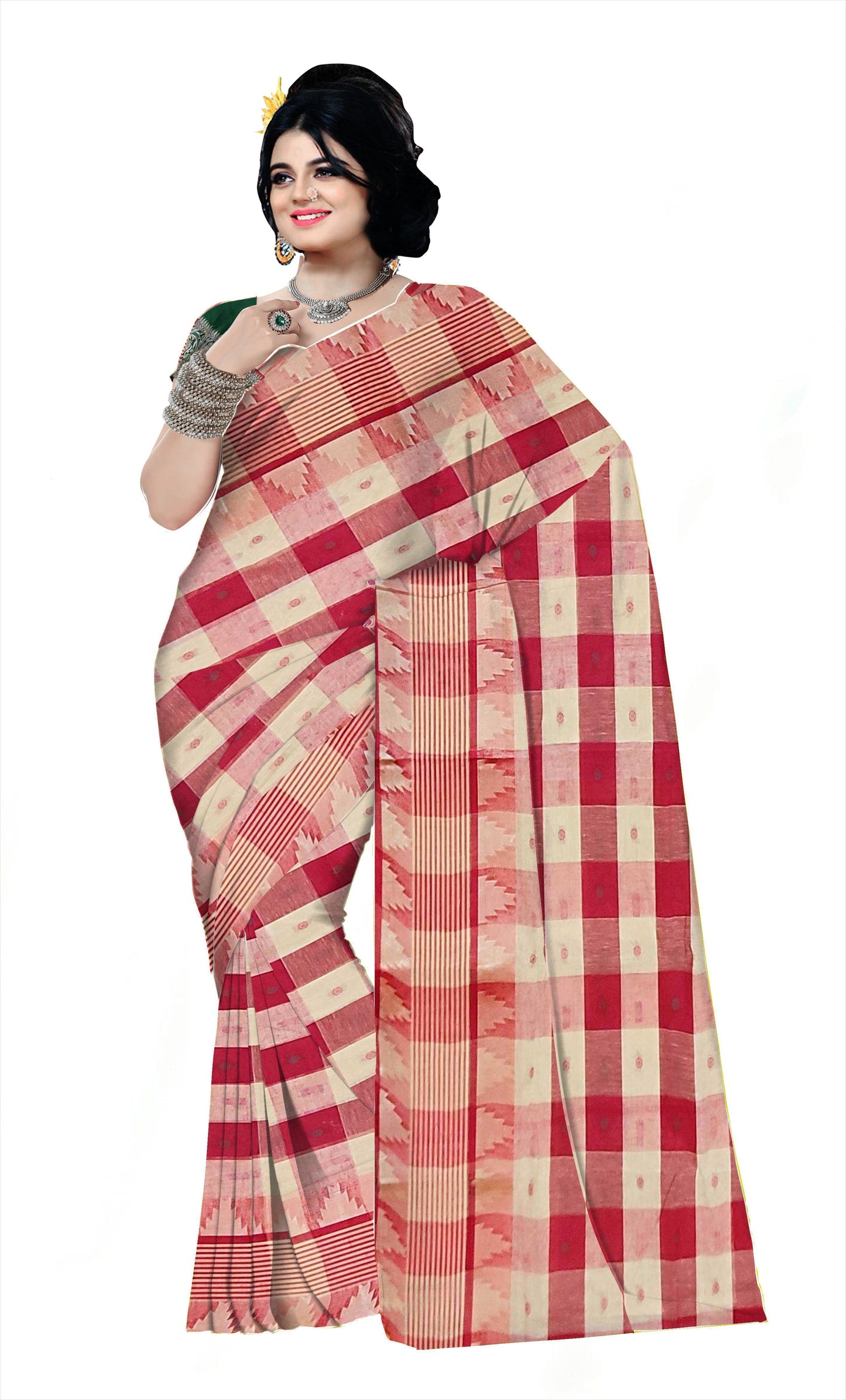 Pradip Fabrics Ethnic Woman's Tant cotton Saree
