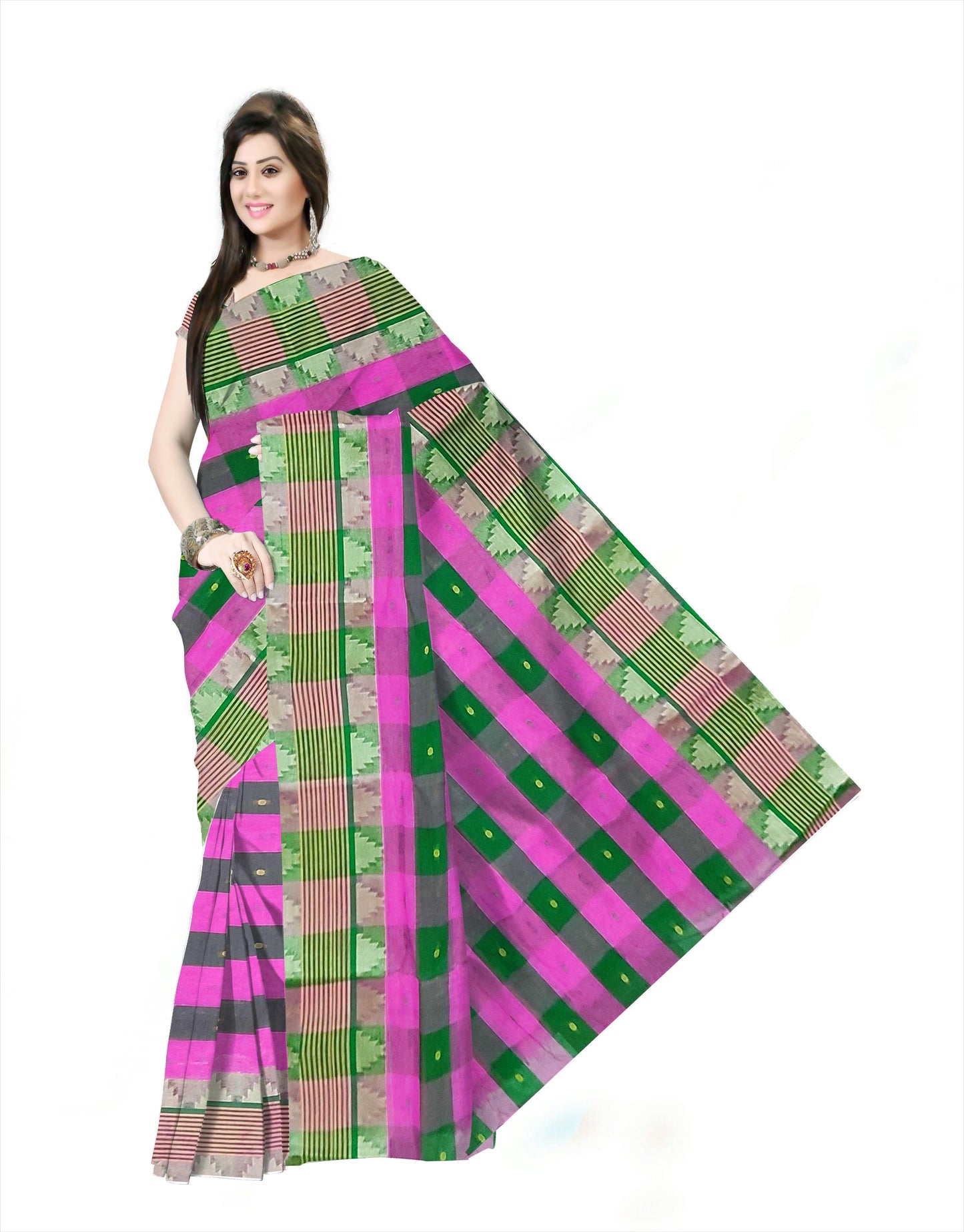 Pradip Fabrics Ethnic Woman's Tant cotton Saree