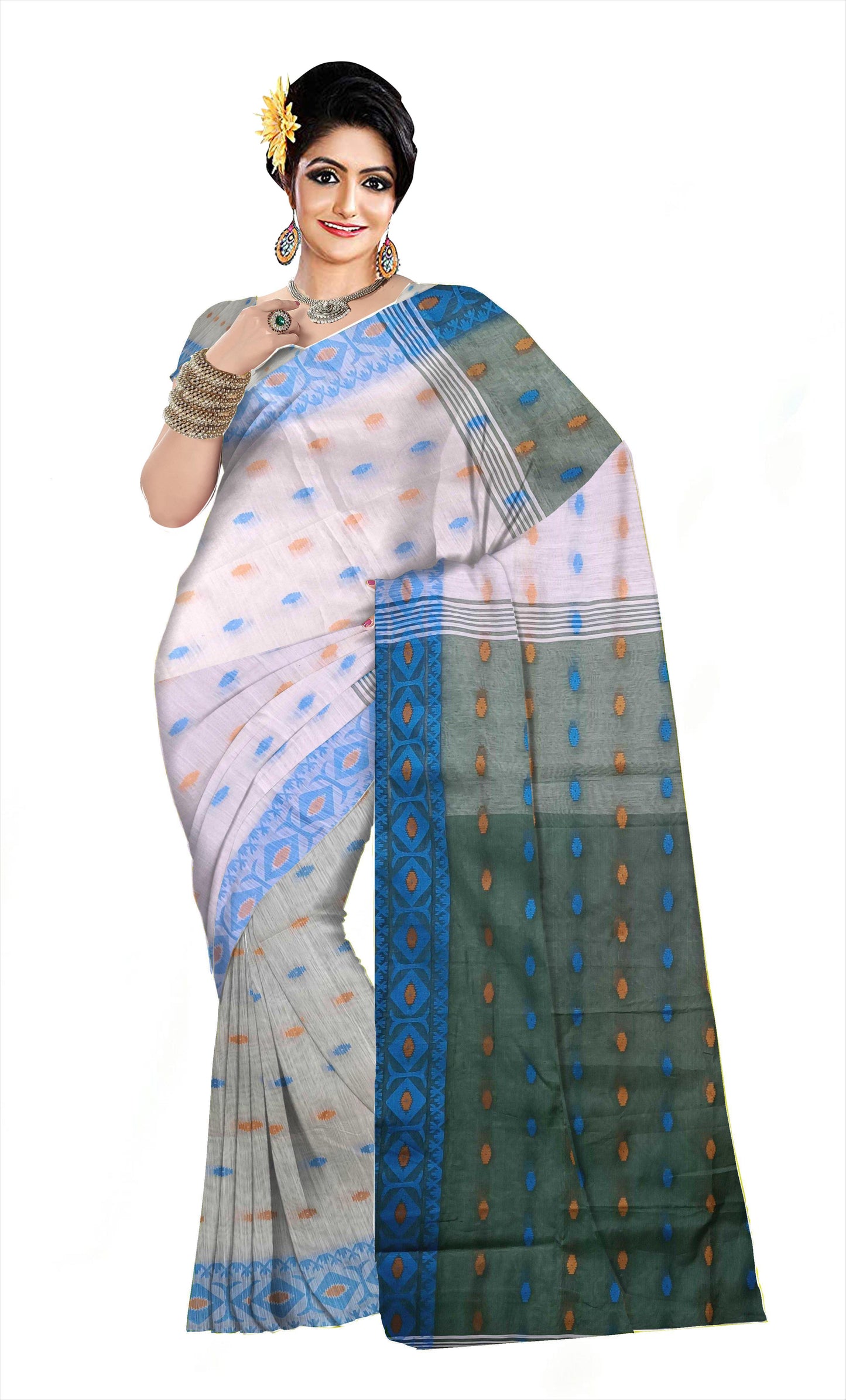 Pradip Fabrics Woman's 100% Khadi cotton Saree