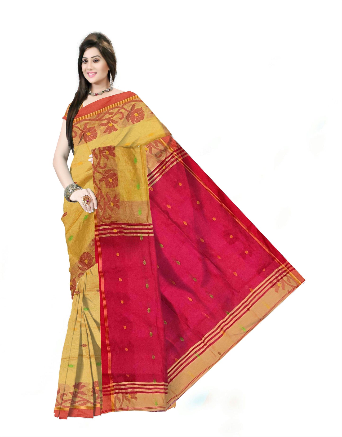 Pradip Fabrics Ethnic Woman's Tant cotton Silk Saree