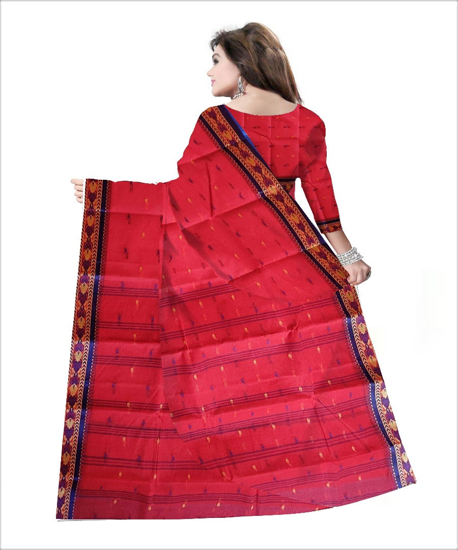Pradip Fabrics Woven Red color Pure Tant cotton Saree