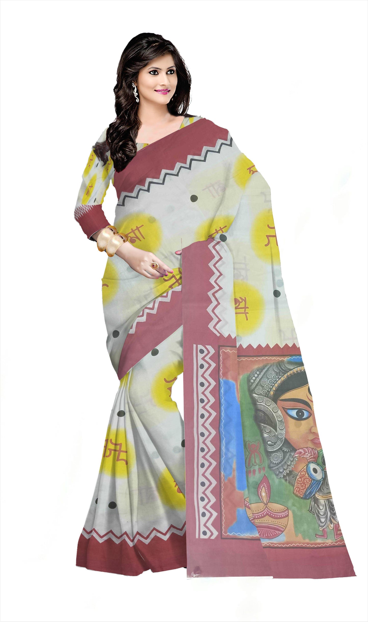 Pradip Fabrics Woman's 100% Khadi cotton Saree