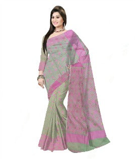 Pradip Fabrics Woman's Tant Handloom soft Jamdani Saree