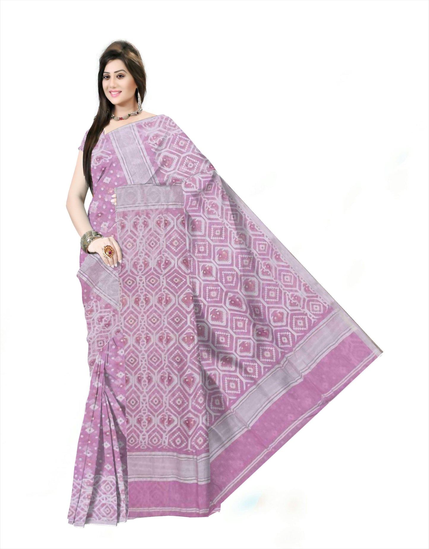 Pradip Fabrics Woman's Tant Handloom soft Jamdani Saree