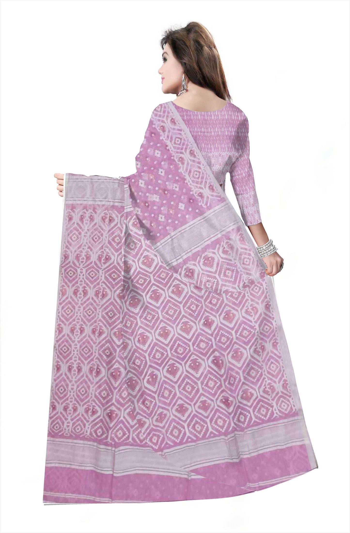 Pradip Fabrics Woman's Tant Handloom soft Jamdani Saree