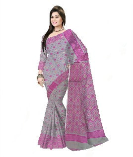 Pradip Fabrics Woman's Tant Handloom soft Jamdani Saree