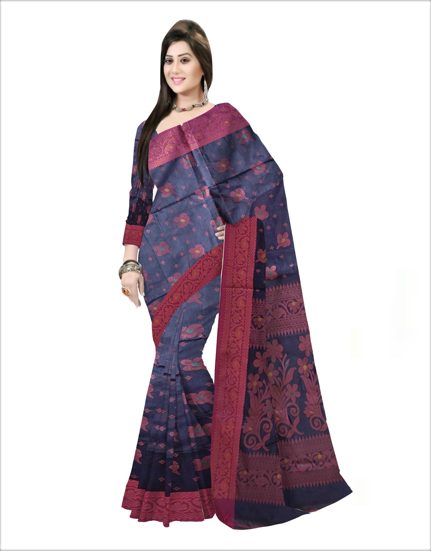 Pradip Fabrics Woven Soft Handloom Grey Color Saree