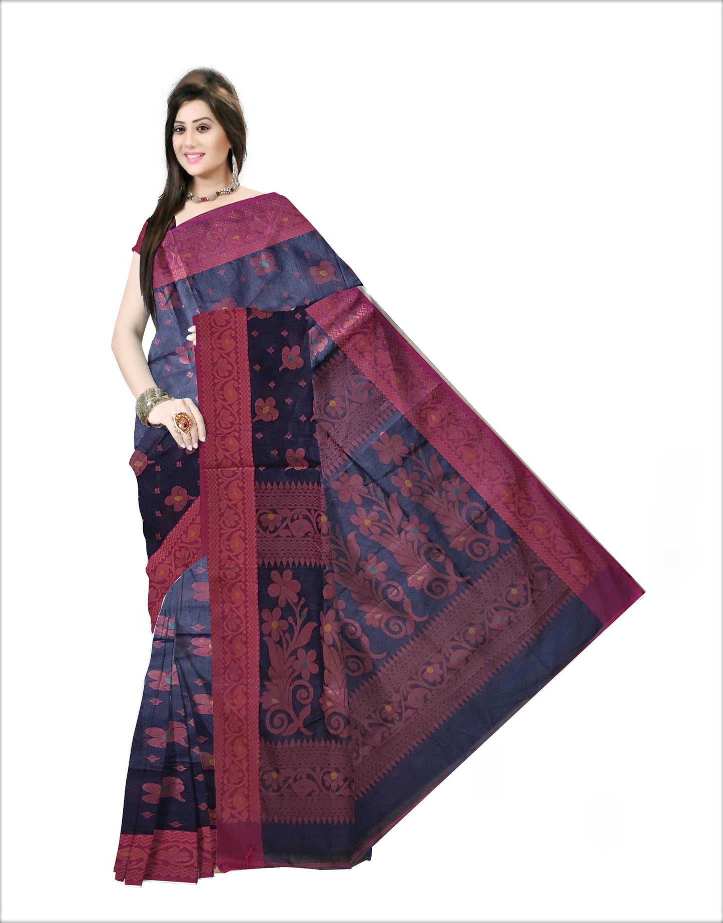Pradip Fabrics Woven Soft Handloom Grey Color Saree
