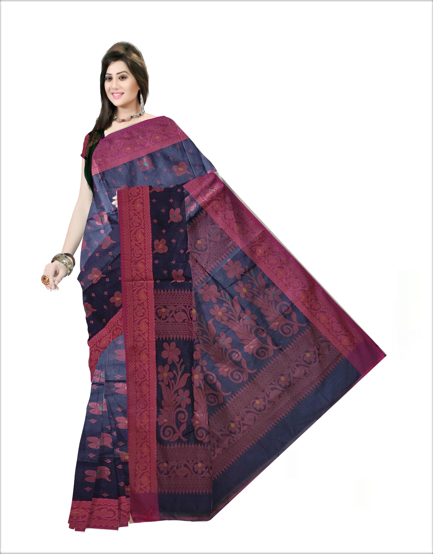 Pradip Fabrics Woven Soft Handloom Grey Color Saree