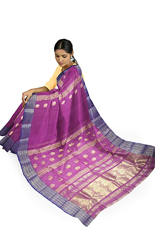 Pradip Fabrics Printed Tant Silk Blend Saree