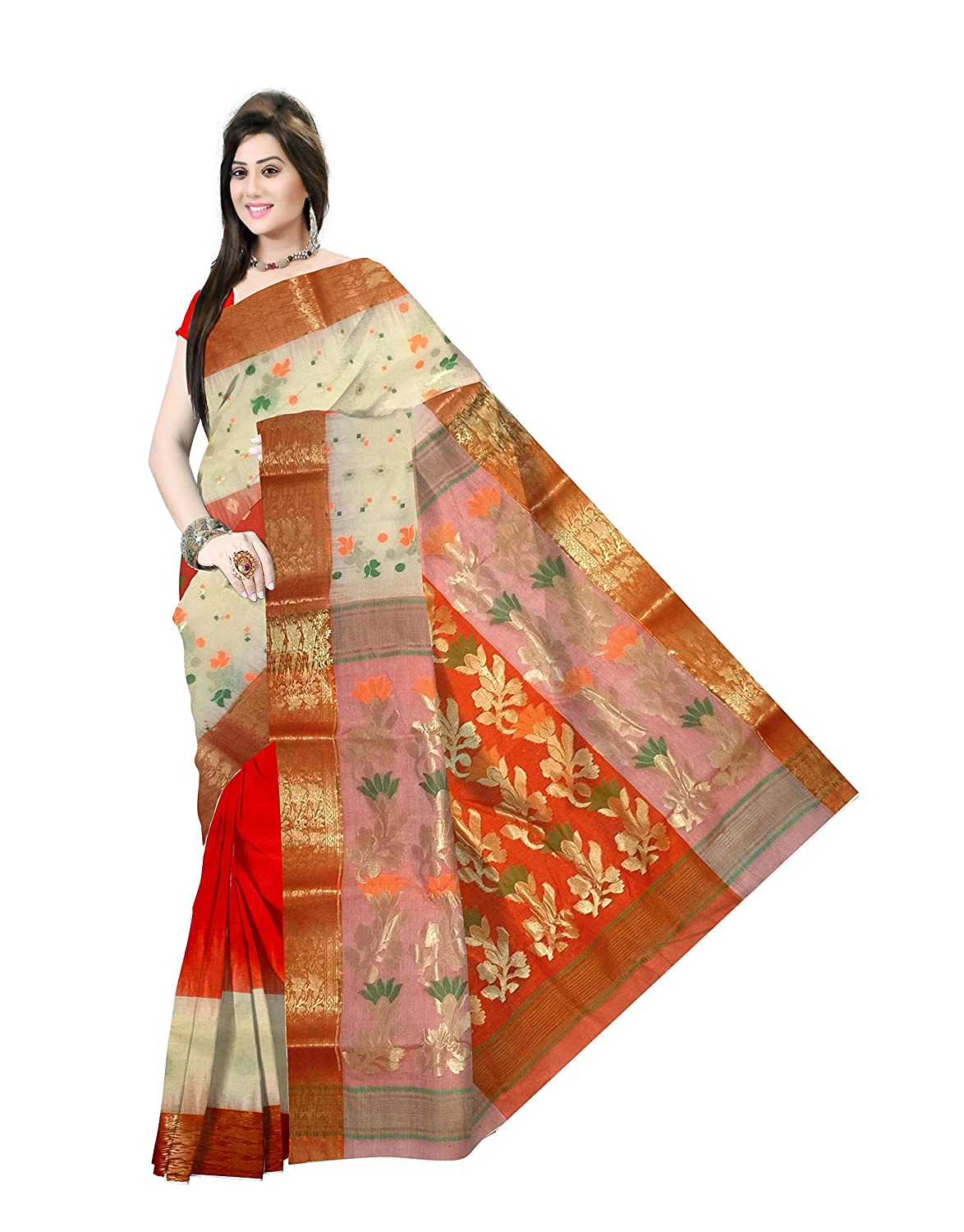 bengal handloom tant tussar silk 2d bumper saree