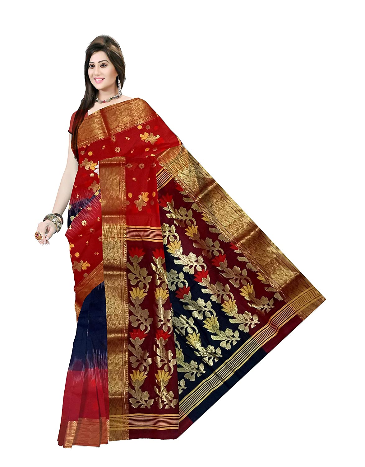 bengal handloom tant tussar silk 2d bumper saree