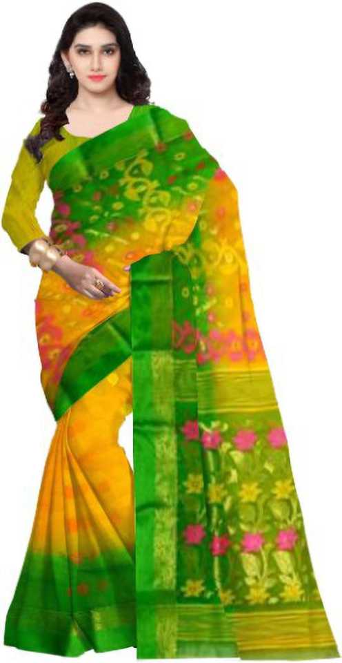 bengal handloom tant tussar silk 2d bumper saree